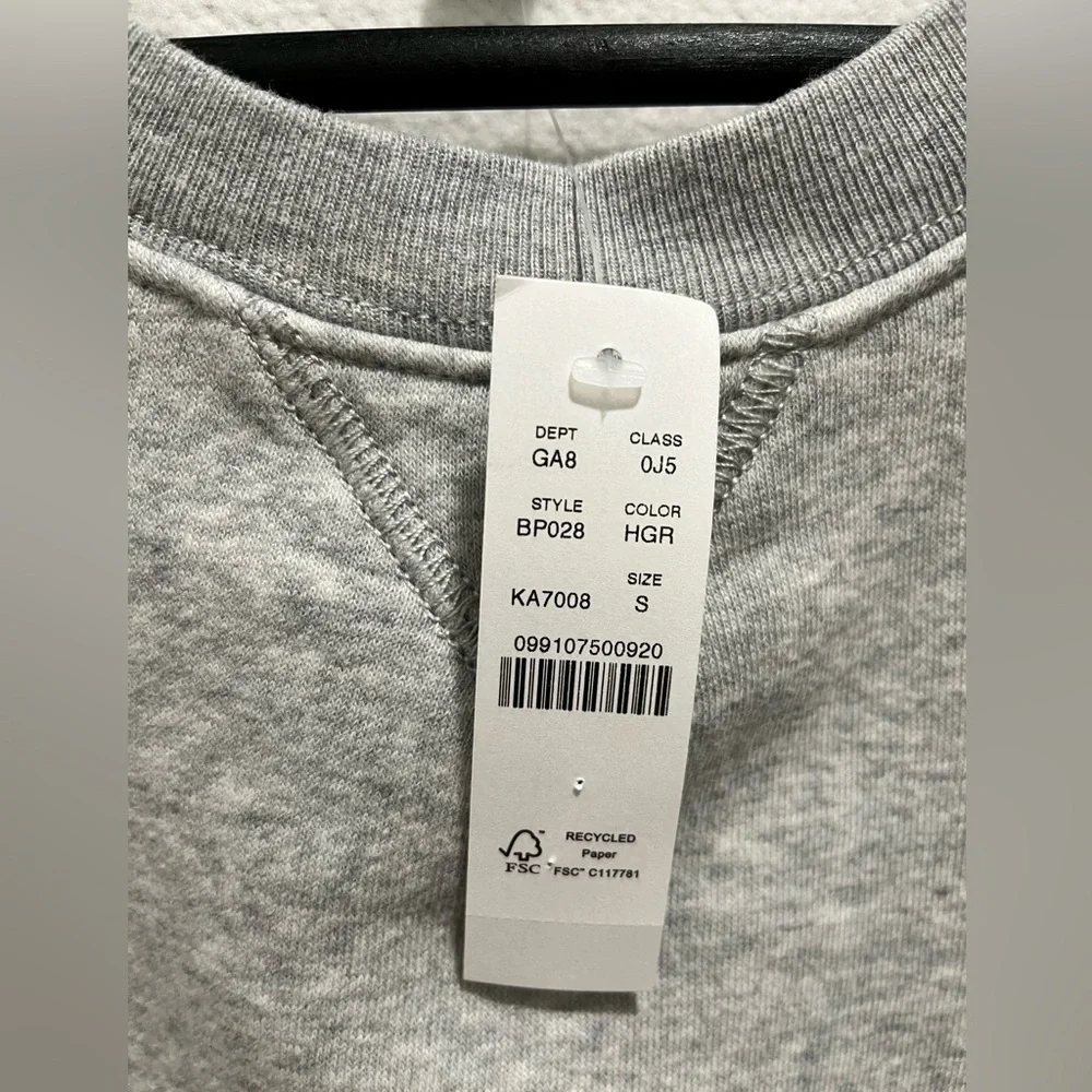 J. Crew Heritage fleece oversized crewneck sweatshirt grey S Monogrammed CRK